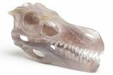 Carved, Banded Fluorite Dinosaur Skull #218476-3